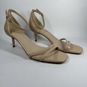 Sam Edelman Women's Size 6.5 M Nude Peonie Ankle Strap Kitten Heel Sandals